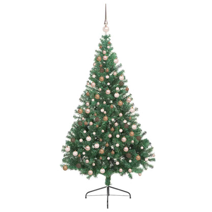 vidaXL Artificial Pre-lit Christmas Tree Green 210 cm PVC 3