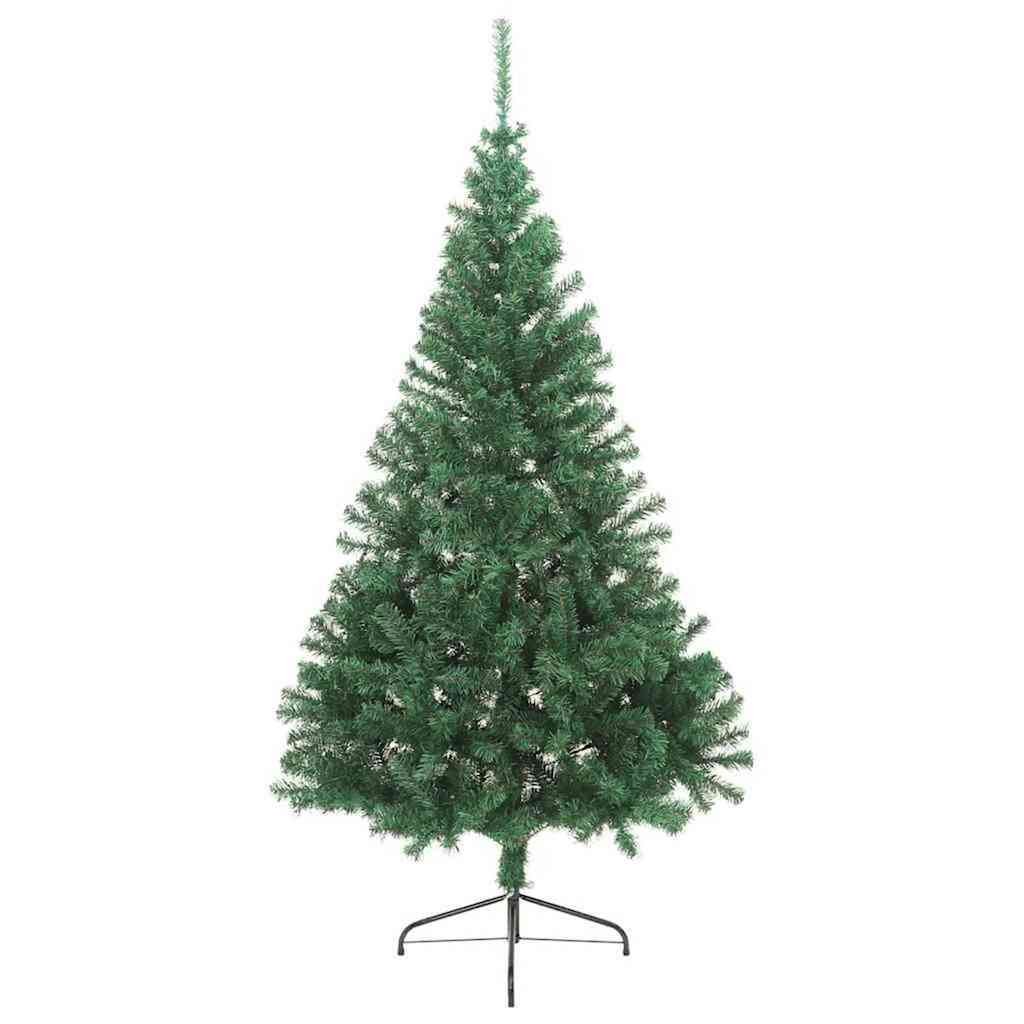 vidaXL Artificial Pre-lit Christmas Tree Green 210 cm PVC 4