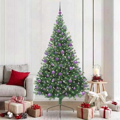 Artificial Pre-lit Christmas Tree PVC 210 cm Green with 120 lilac balls