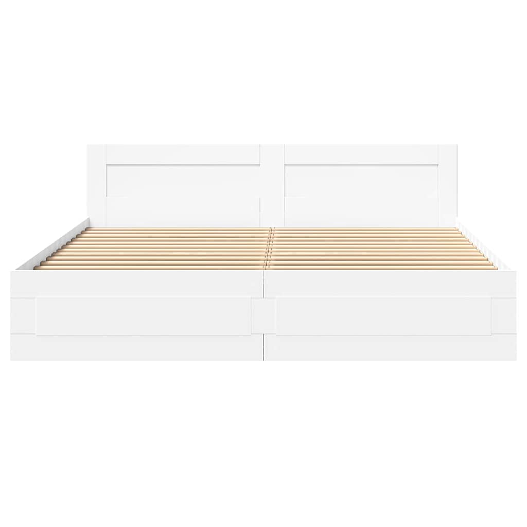 vidaXL Bed Frame with Drawer White 193 x 203 cm Engineered Wood 6