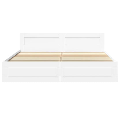 vidaXL Bed Frame with Drawer White 193 x 203 cm Engineered Wood 6