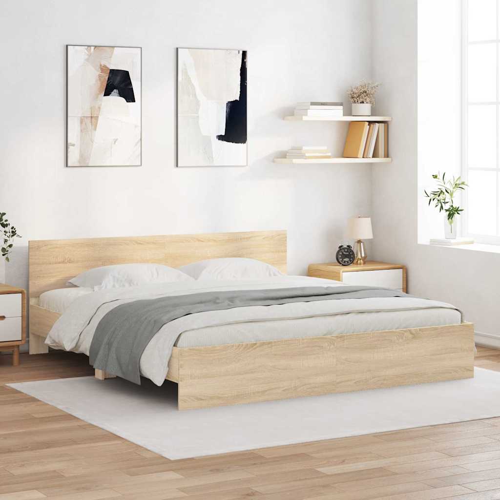 Bed Frame without Mattress Sonoma Oak King