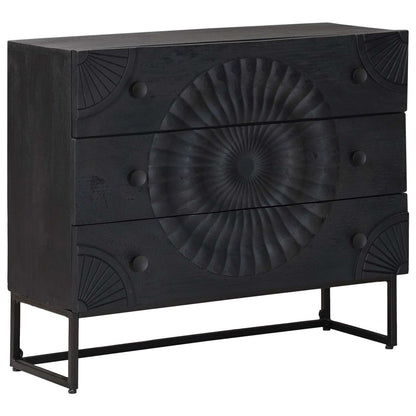 vidaXL Drawer Cabinet Black 75 x 30 x 65 cm 1