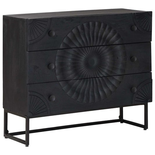 vidaXL Drawer Cabinet Black 75 x 30 x 65 cm 1