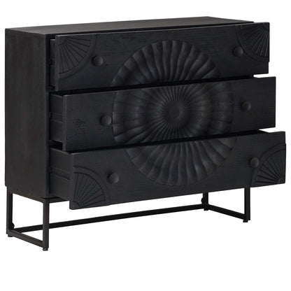 vidaXL Drawer Cabinet Black 75 x 30 x 65 cm 2