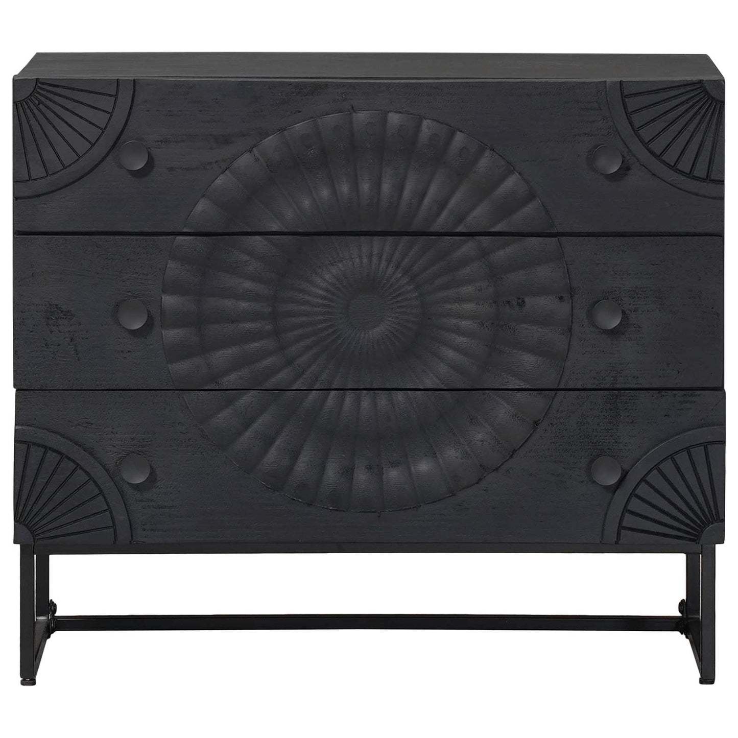 vidaXL Drawer Cabinet Black 75 x 30 x 65 cm 3