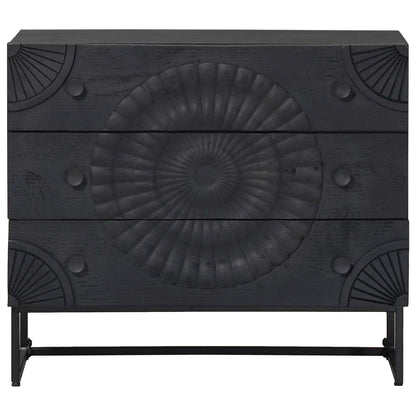 vidaXL Drawer Cabinet Black 75 x 30 x 65 cm 3