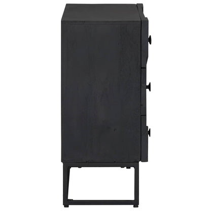 vidaXL Drawer Cabinet Black 75 x 30 x 65 cm 4