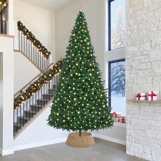 vidaXL Christmas Tree Collar Round Natural Dia. 90 x 28 cm Seagrass 1