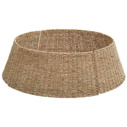 vidaXL Christmas Tree Collar Round Natural Dia. 90 x 28 cm Seagrass 2