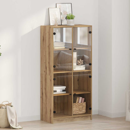 vidaXL Bookcase with Doors 136x37x142 cm Engineered Wood