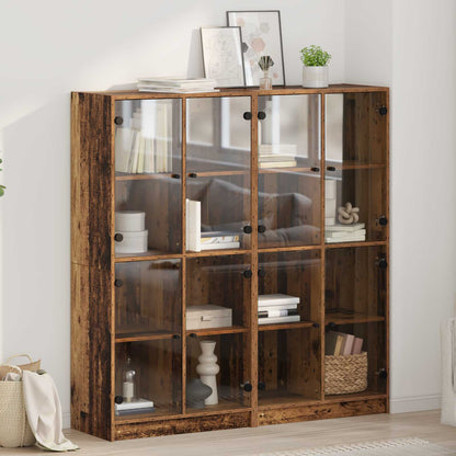 vidaXL Highboard 2 pcs Old Wood 68 x 37 x 142 cm Engineered Wood 1