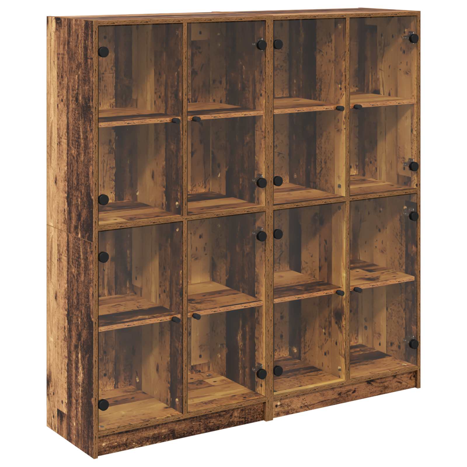 vidaXL Highboard 2 pcs Old Wood 68 x 37 x 142 cm Engineered Wood 2