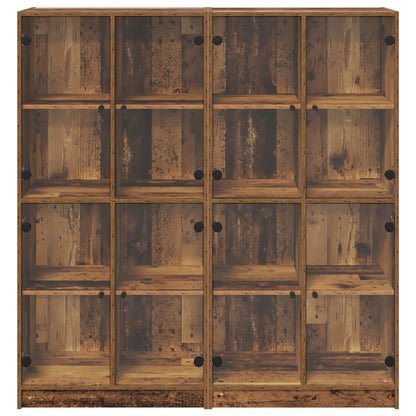 vidaXL Highboard 2 pcs Old Wood 68 x 37 x 142 cm Engineered Wood 6