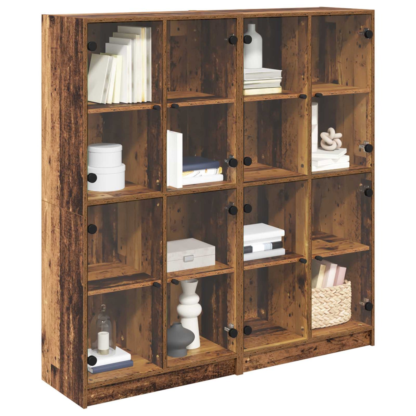 vidaXL Highboard 2 pcs Old Wood 68 x 37 x 142 cm Engineered Wood 3