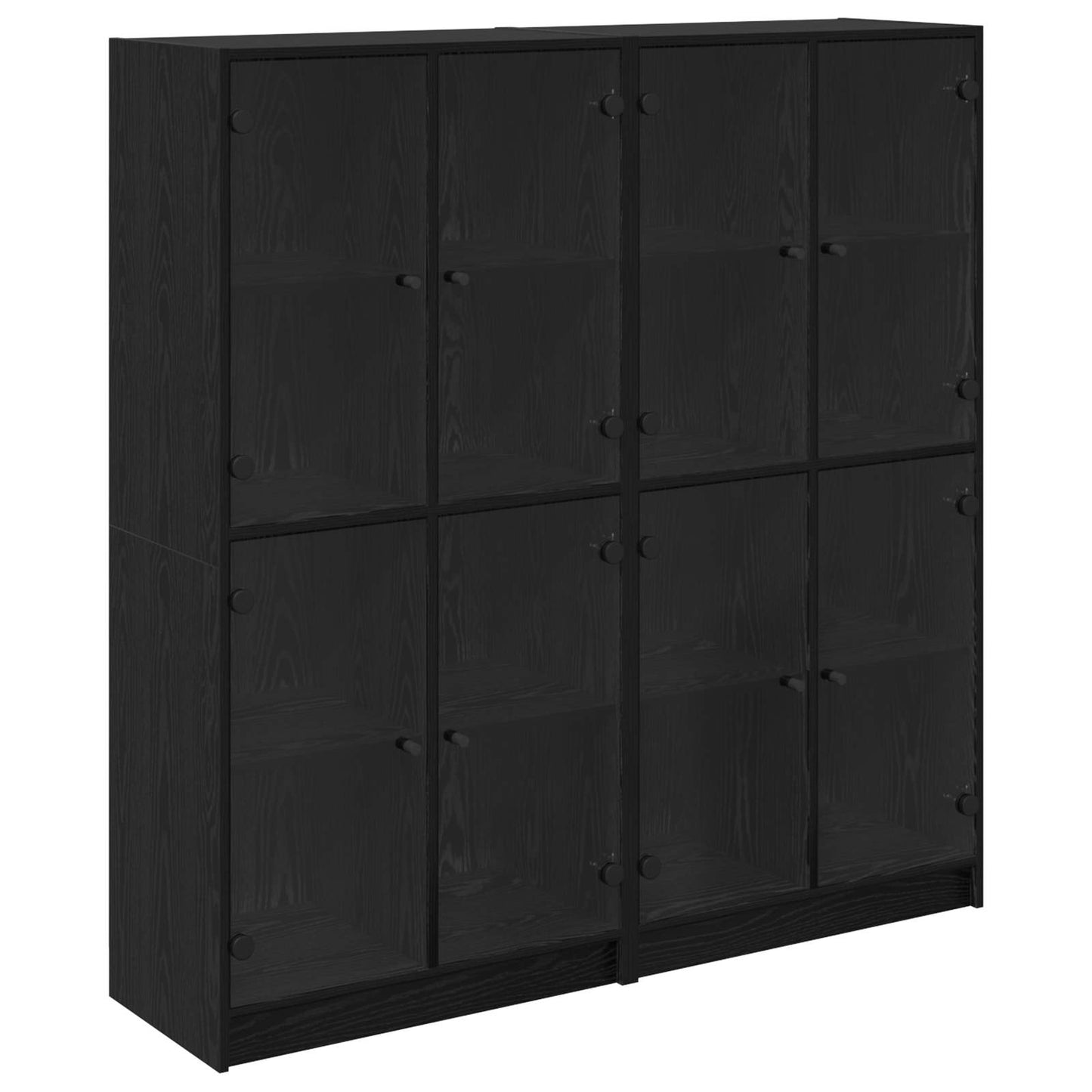vidaXL Highboard 2 pcs Black Oak 68 x 37 x 142 cm Engineered Wood 2