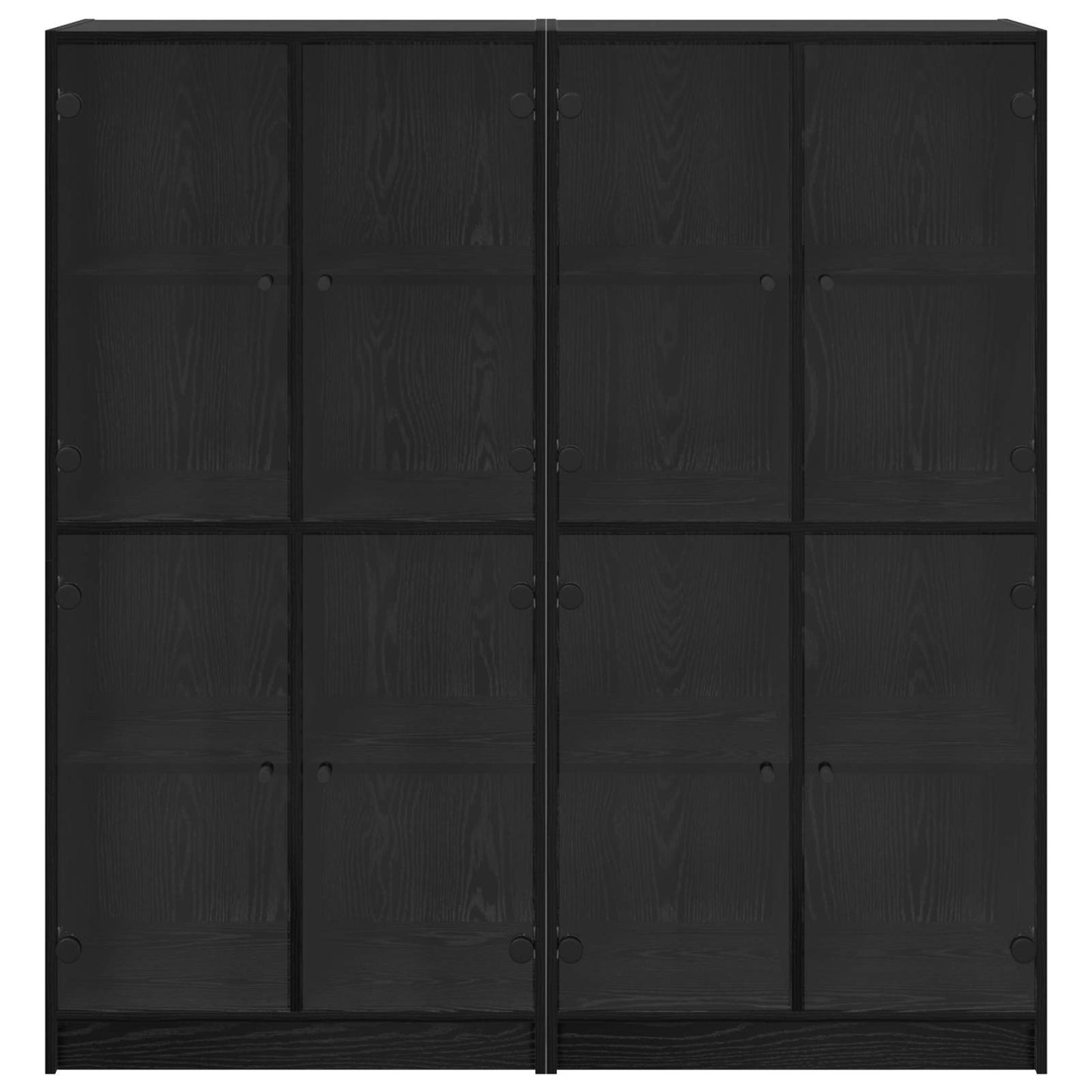 vidaXL Highboard 2 pcs Black Oak 68 x 37 x 142 cm Engineered Wood 6