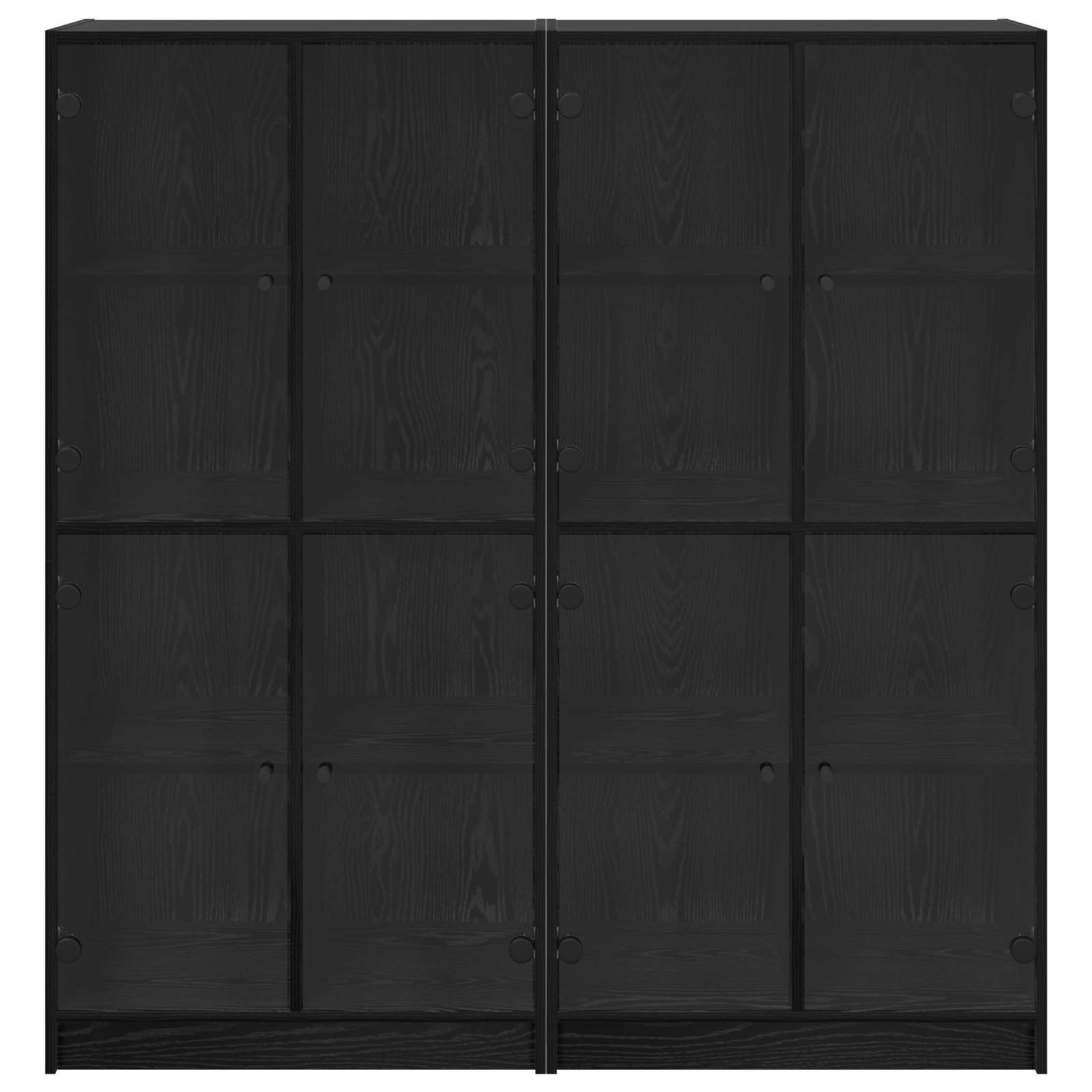 vidaXL Highboard 2 pcs Black Oak 68 x 37 x 142 cm Engineered Wood 6