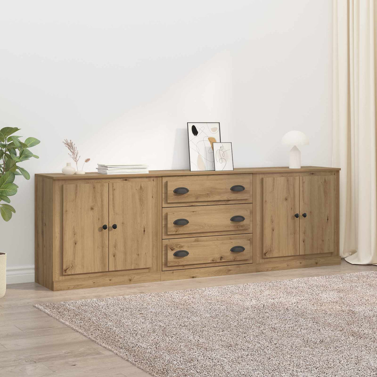 vidaXL Sideboards 3 pcs Engineered Wood
