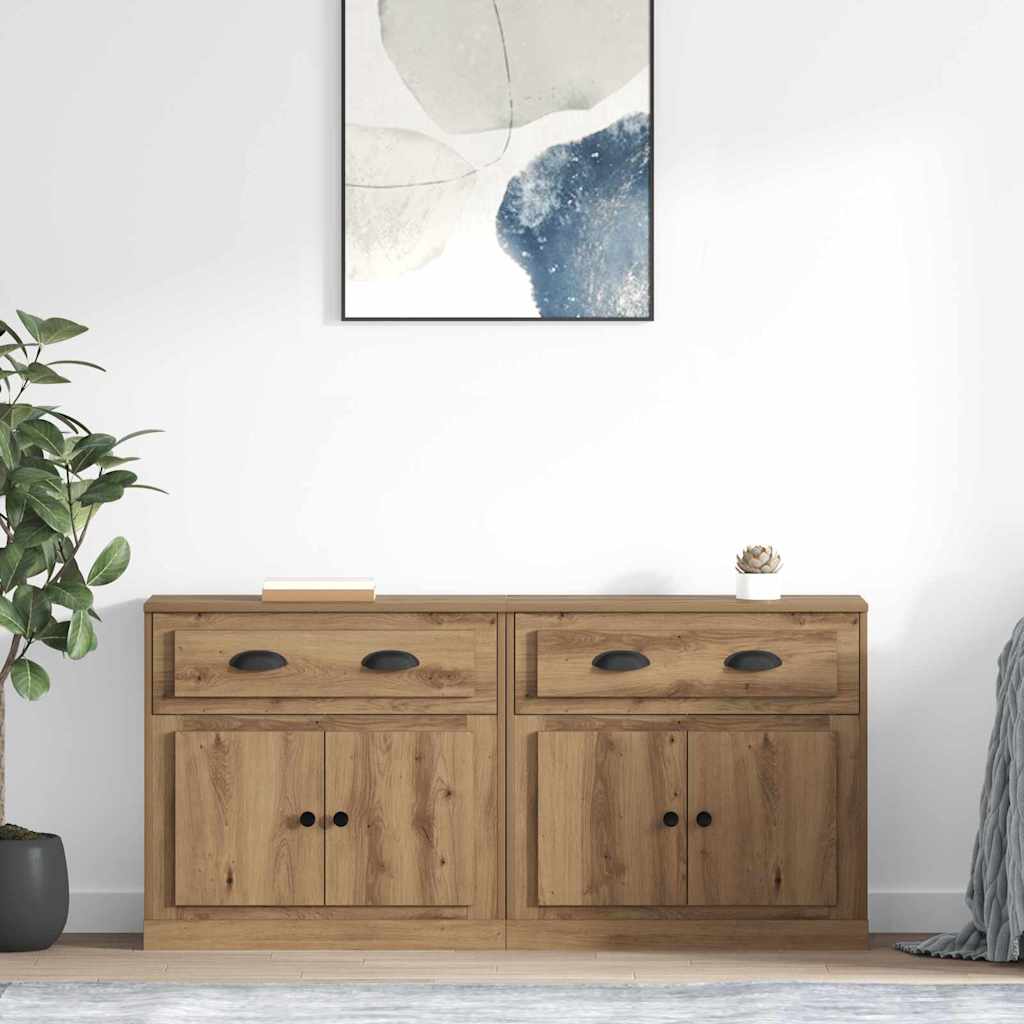 Sideboards 2 pcs Engineered Wood Artisan oak