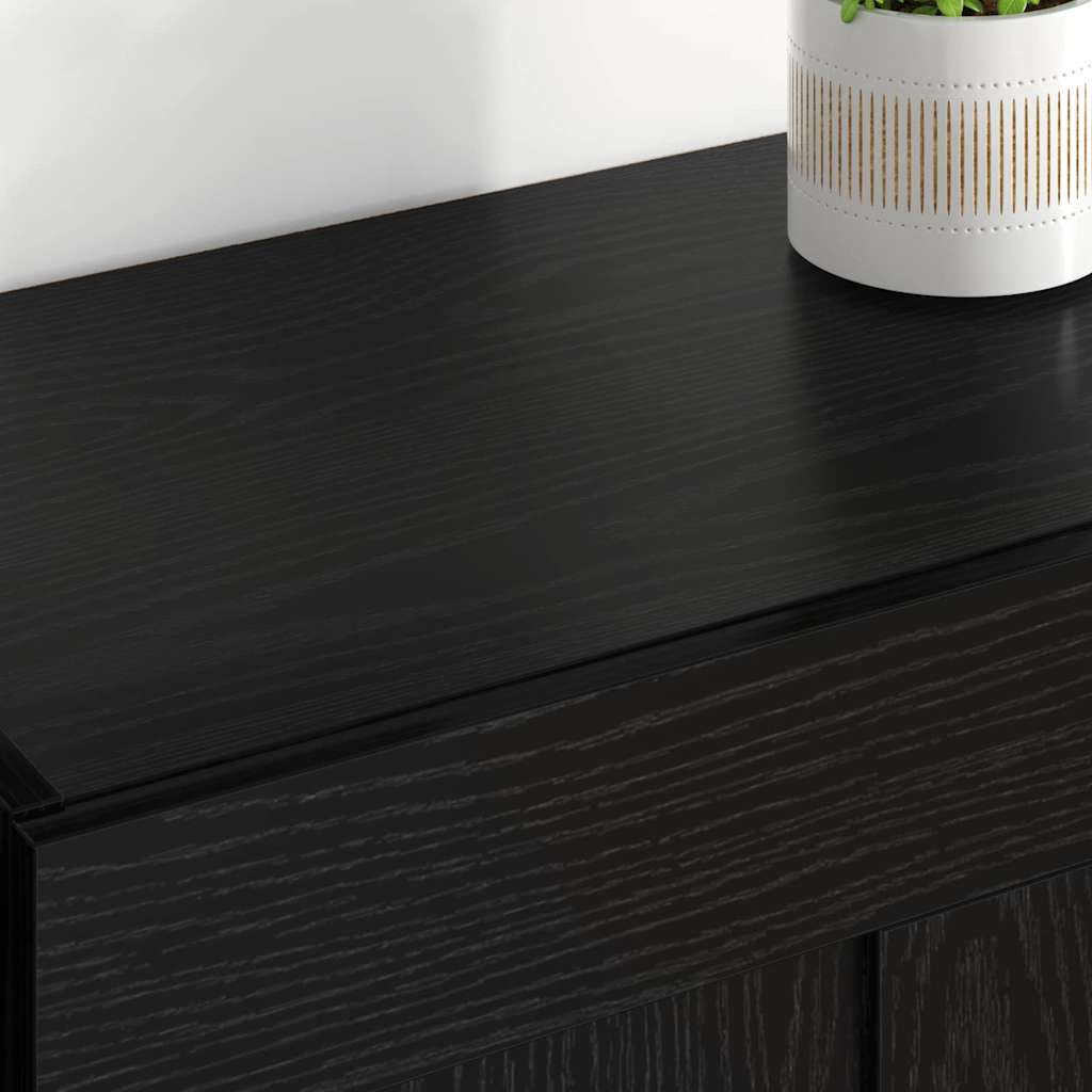 Wall Mounted Cabinets 2 pcs Engineered Wood Leaf Gold Black oak