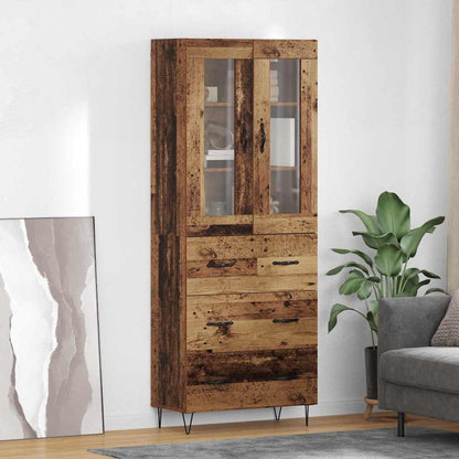 Highboard 69.5x34x180 cm Engineered Wood 3 Drawers Old wood