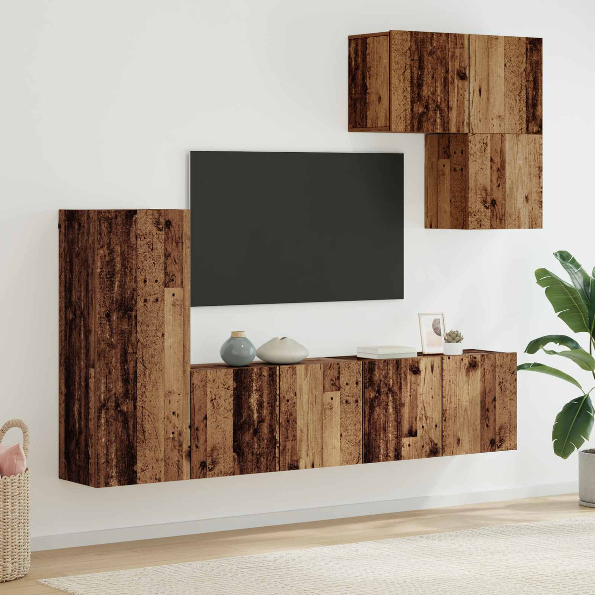 vidaXL 5 Piece TV Wall Units Engineered Wood