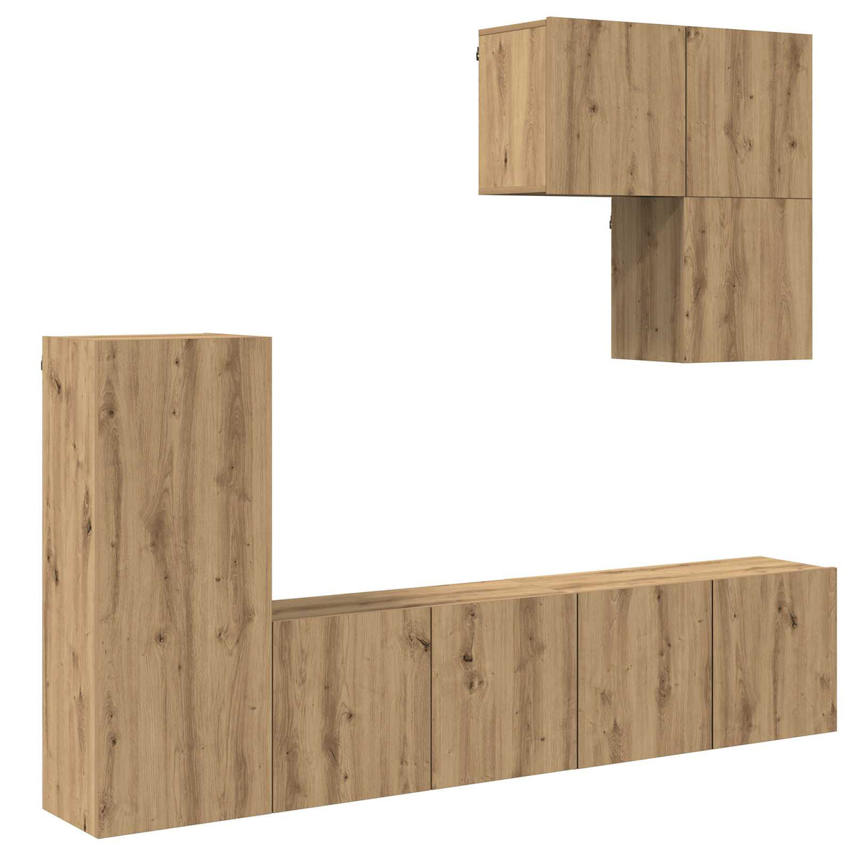 vidaXL TV Wall Unit 5 pcs Artisan Oak Engineered Wood 2
