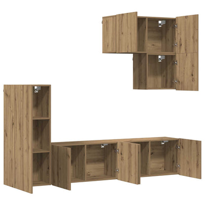 vidaXL TV Wall Unit 5 pcs Artisan Oak Engineered Wood 5