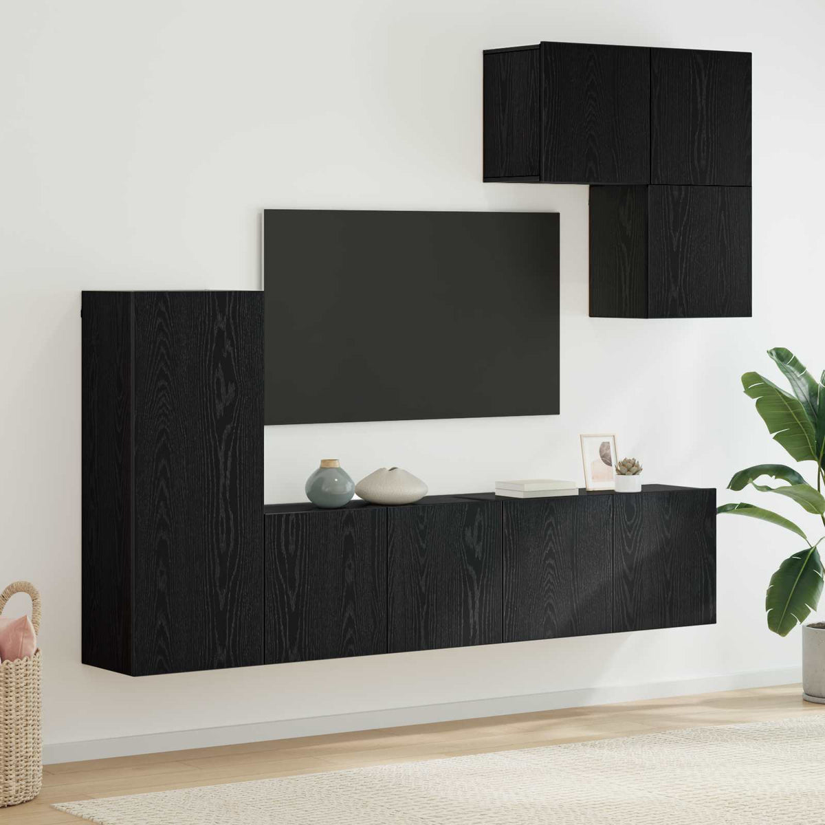 vidaXL 5 Piece TV Wall Units Engineered Wood