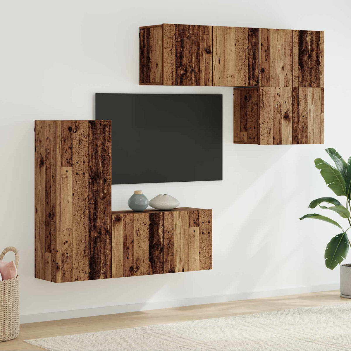 vidaXL 5 Piece TV Wall Units Engineered Wood