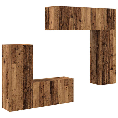 vidaXL TV Wall Unit 5 pcs Old Wood Engineered Wood 2