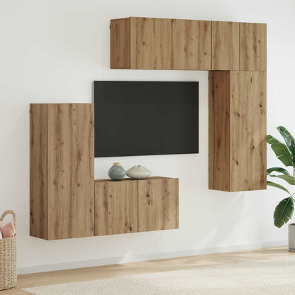 vidaXL TV Wall Unit 5 pcs Artisan Oak Engineered Wood 1
