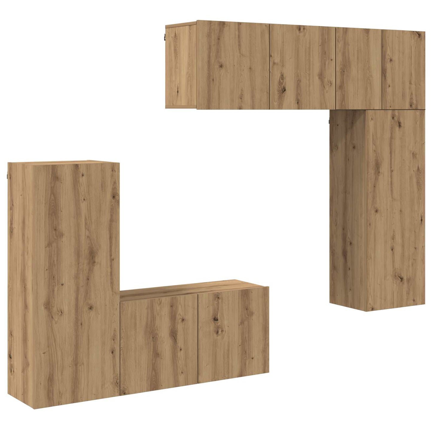 vidaXL TV Wall Unit 5 pcs Artisan Oak Engineered Wood 2