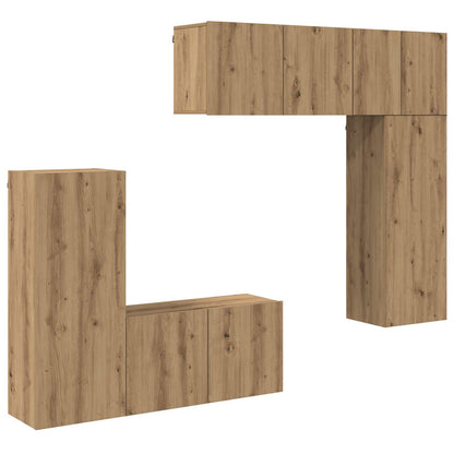 vidaXL TV Wall Unit 5 pcs Artisan Oak Engineered Wood 2