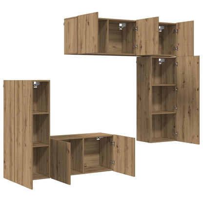 vidaXL TV Wall Unit 5 pcs Artisan Oak Engineered Wood 5