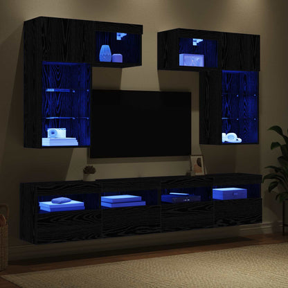vidaXL TV Wall Units 6 pcs Artisan Oak Engineered Wood 5