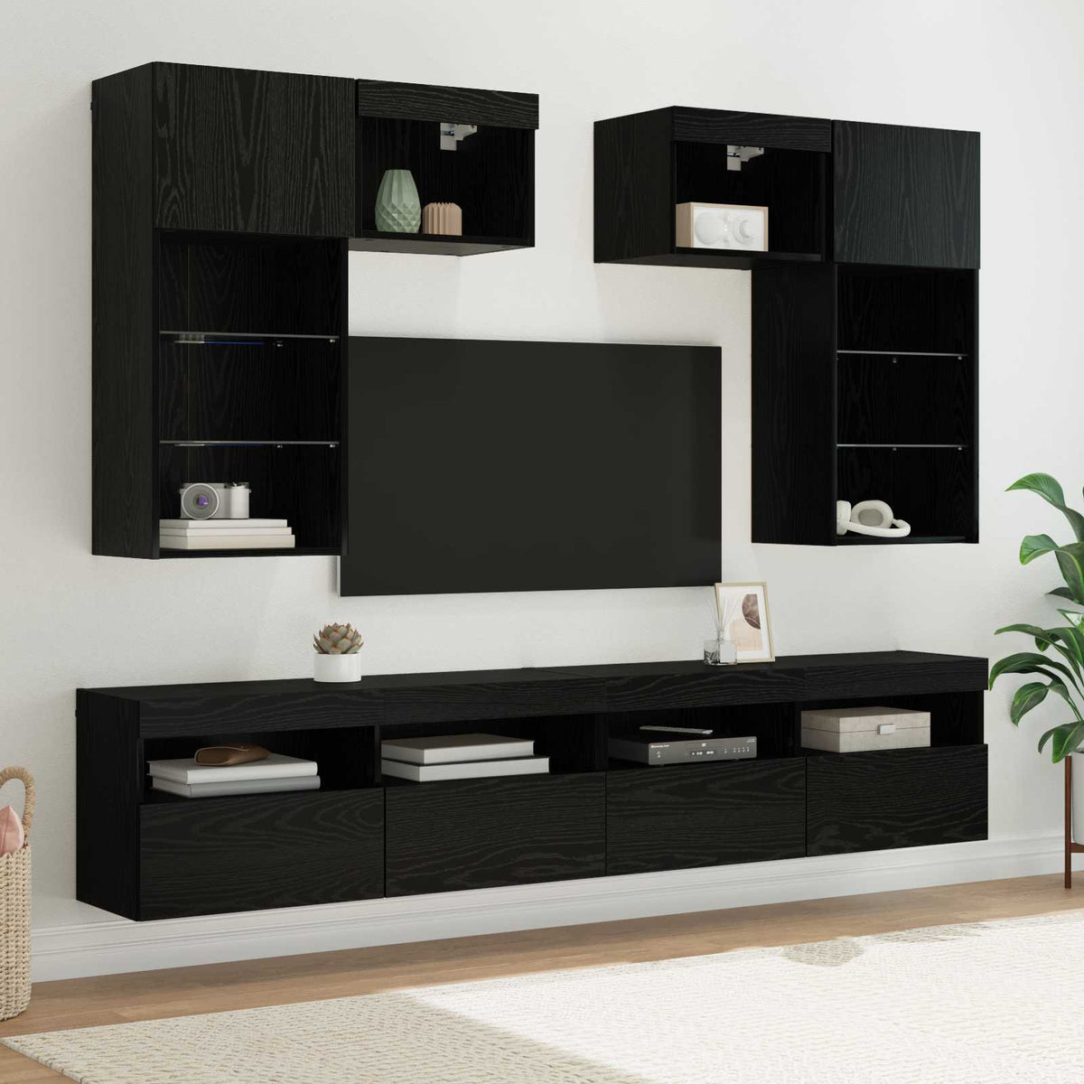 vidaXL TV Wall Units 6 pcs Artisan Oak Engineered Wood 1