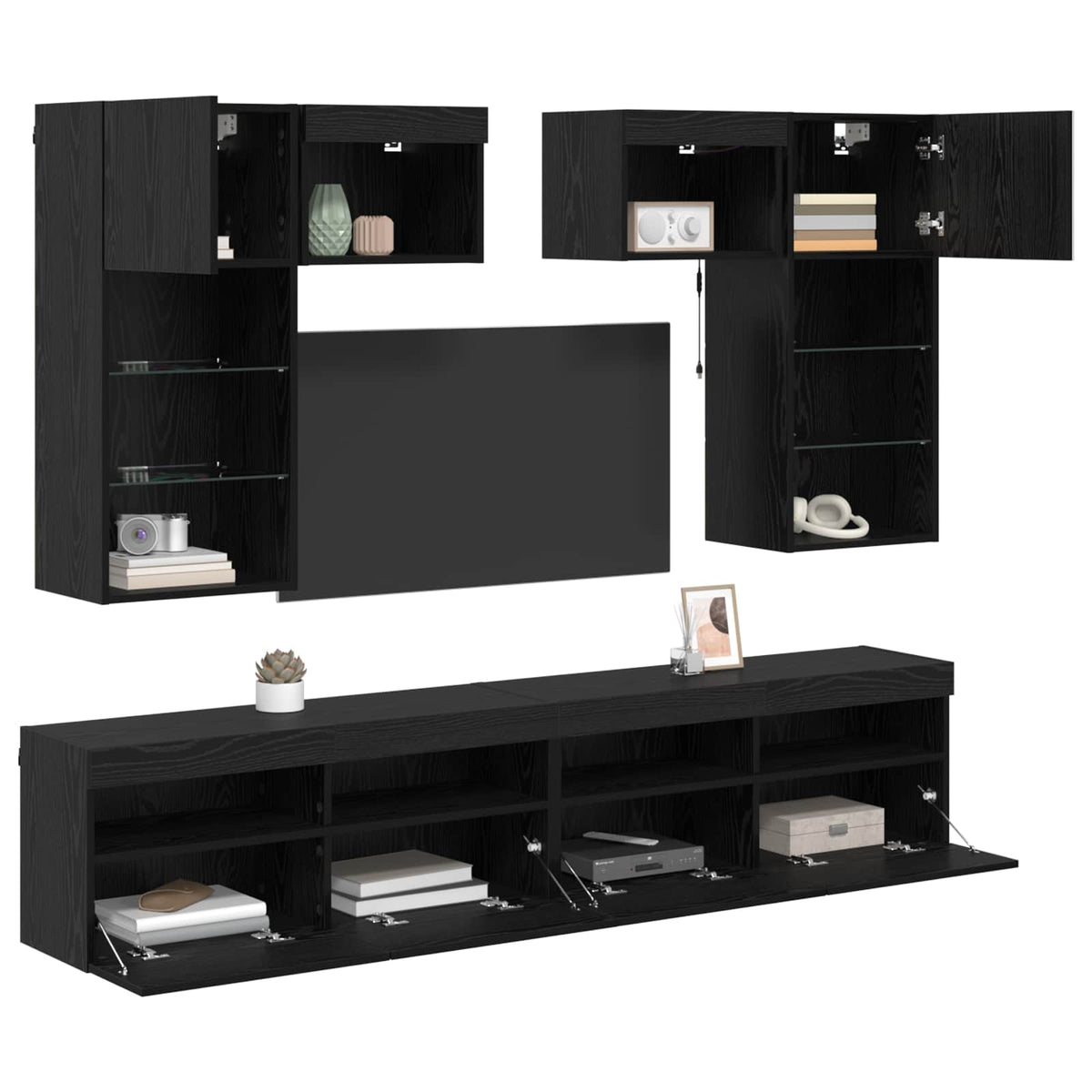 vidaXL TV Wall Units 6 pcs Artisan Oak Engineered Wood 3