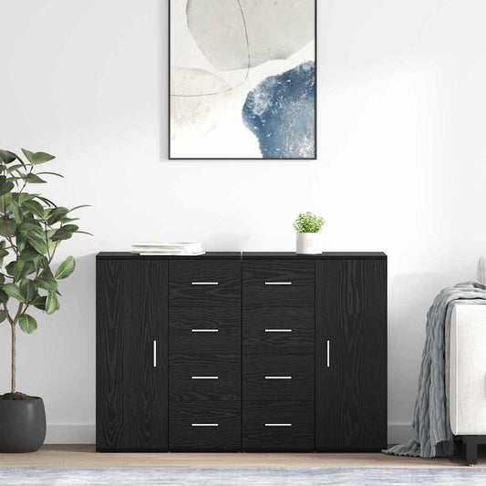 Sideboards CORONA 2 pcs 59 x 39 x 80 cm Black oak