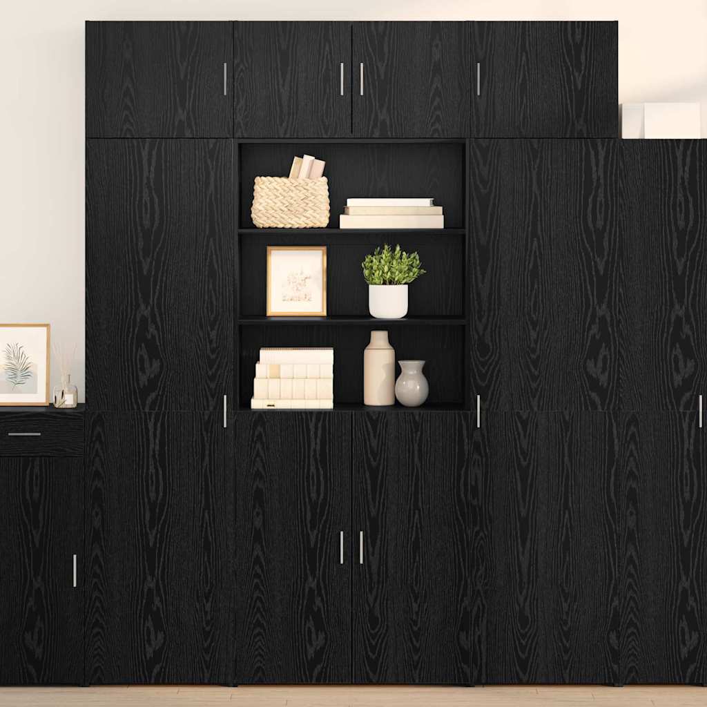 vidaXL Storage Cabinet Black Oak 80 x 42.5 x 225 cm Engineered Wood 1