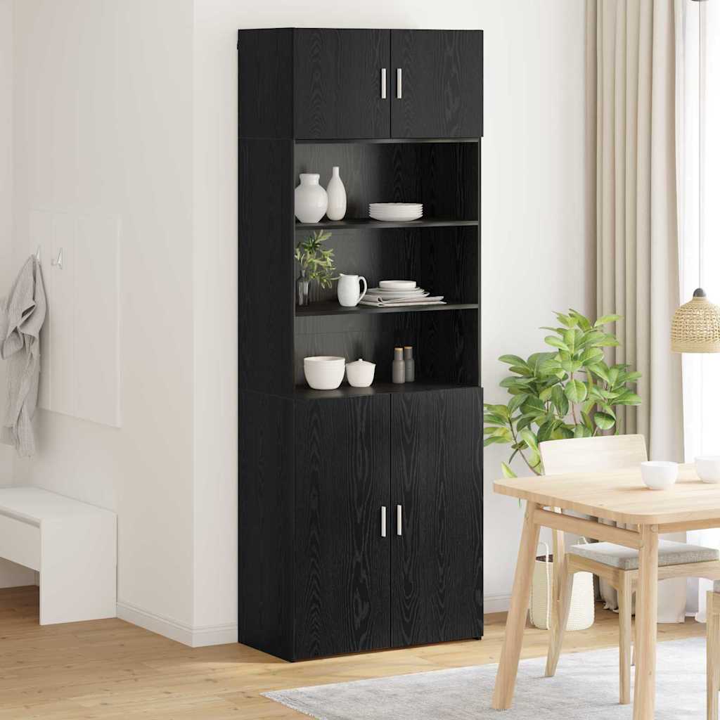 vidaXL Storage Cabinet Black Oak 80 x 42.5 x 225 cm Engineered Wood 4