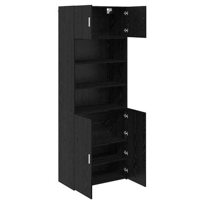 vidaXL Storage Cabinet Black Oak 80 x 42.5 x 225 cm Engineered Wood 2