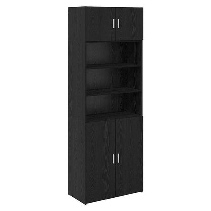 vidaXL Storage Cabinet Black Oak 80 x 42.5 x 225 cm Engineered Wood 5