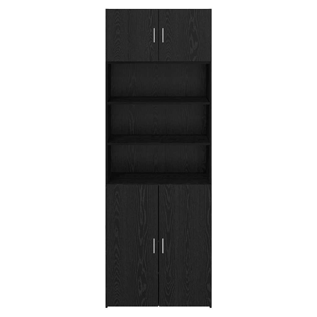 vidaXL Storage Cabinet Black Oak 80 x 42.5 x 225 cm Engineered Wood 6