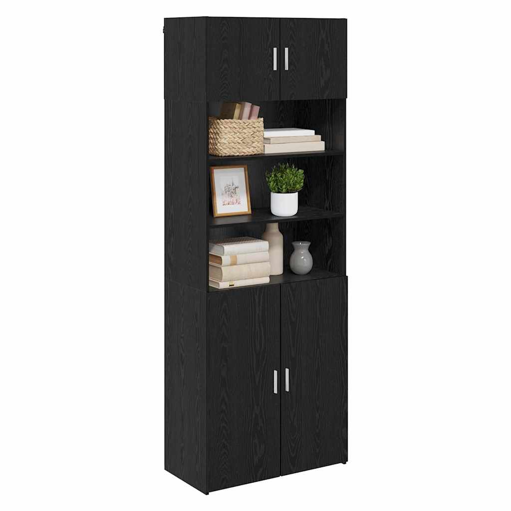 vidaXL Storage Cabinet Black Oak 80 x 42.5 x 225 cm Engineered Wood 3