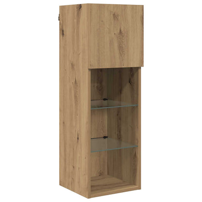 6 Piece TV Wall Units with LED Engineered Wood Artisan oak