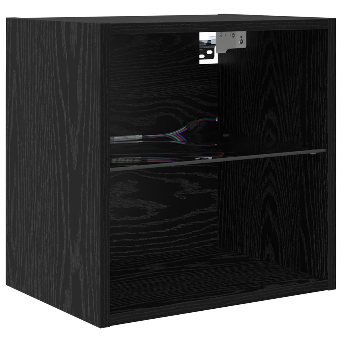 8 Piece TV Wall Units with LED Engineered Wood Black oak