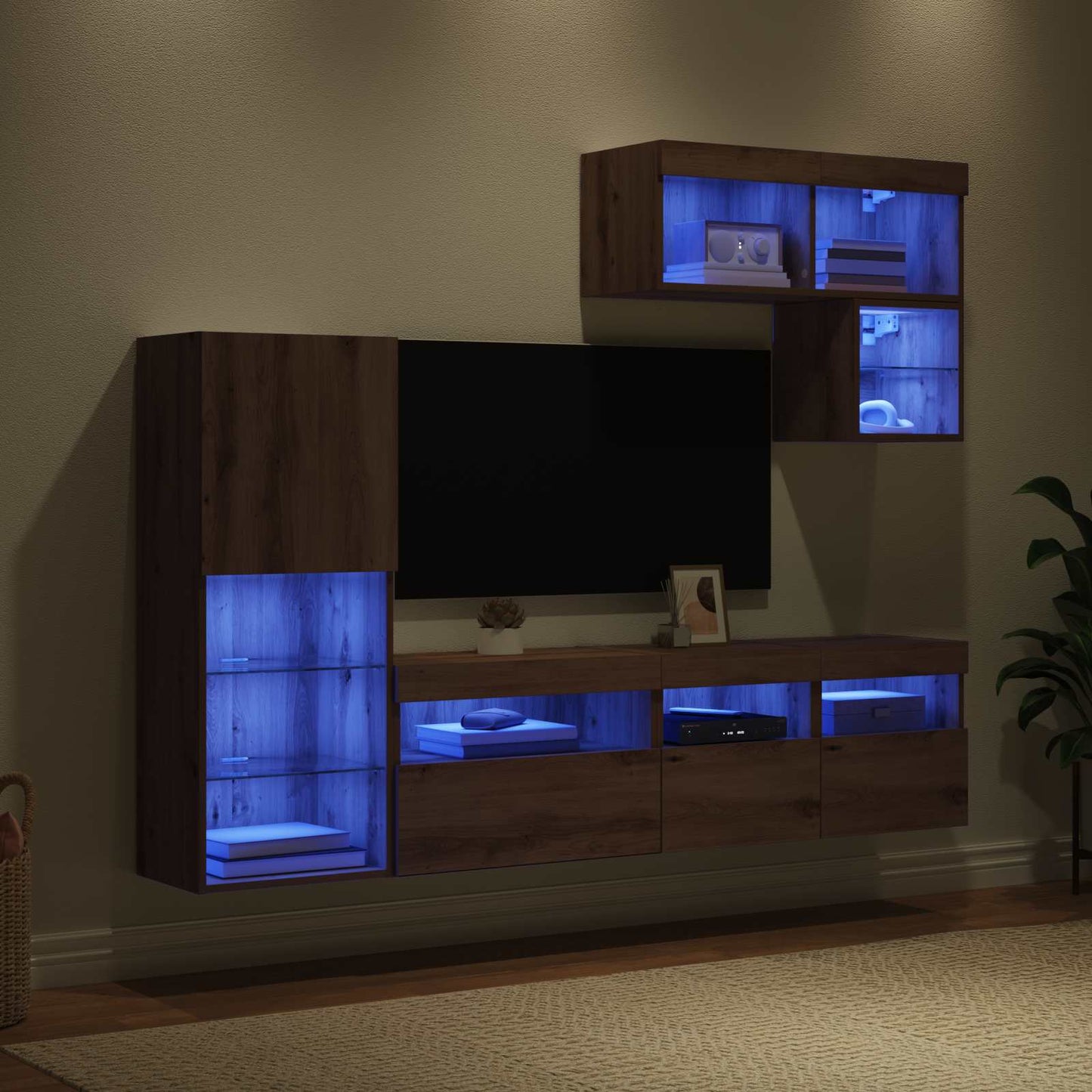 vidaXL TV Wall Units 6 pcs Artisan Oak Engineered Wood 5