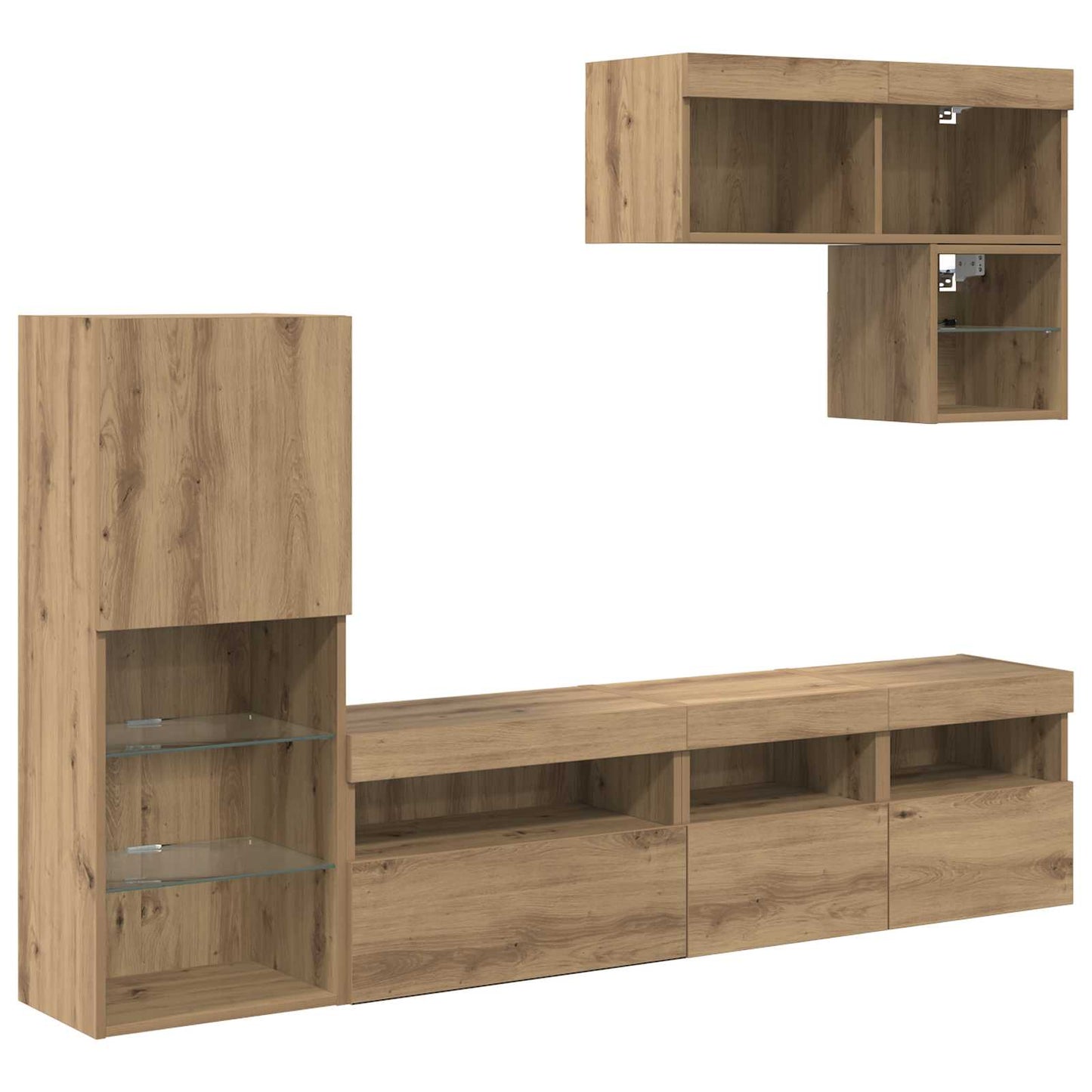 vidaXL TV Wall Units 6 pcs Artisan Oak Engineered Wood 2
